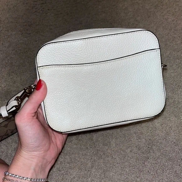 Coach Pebbled Leather White Crossbody Bag - Picture 4 of 7